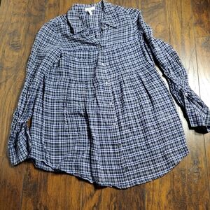 Joie Plaid Cotton Long Sleeve Button Down Shirt sz XS